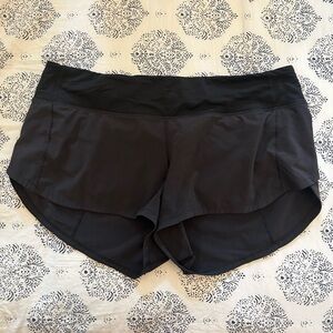 Black lululemon speed up shorts